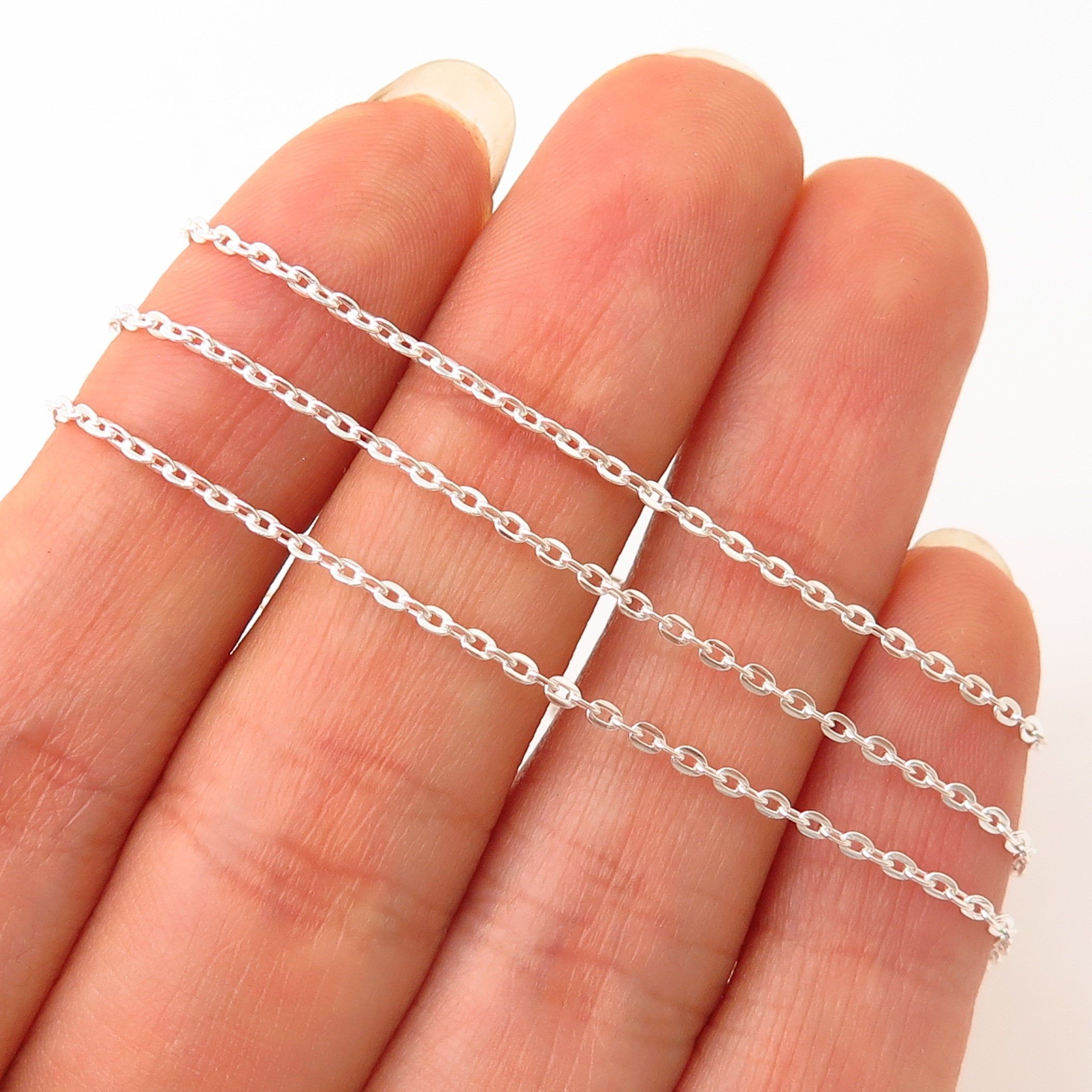 925 Sterling Silver Classic Cable Chain Necklaces 17" Intended For 2019 Classic Cable Chain Necklaces (View 2 of 25)