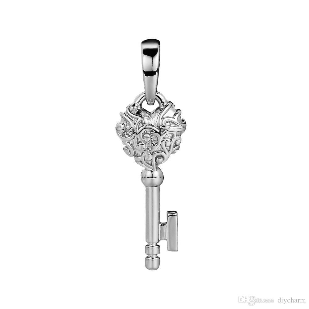 925 Sterling Silver Regal Key Necklace Pendant Fits For Original Pandora  Bracelet & Necklace Silver 925 Woman Diy Beads For Jewelry Making Within Current Pandora Lockets Heart Key Necklaces (View 13 of 25)