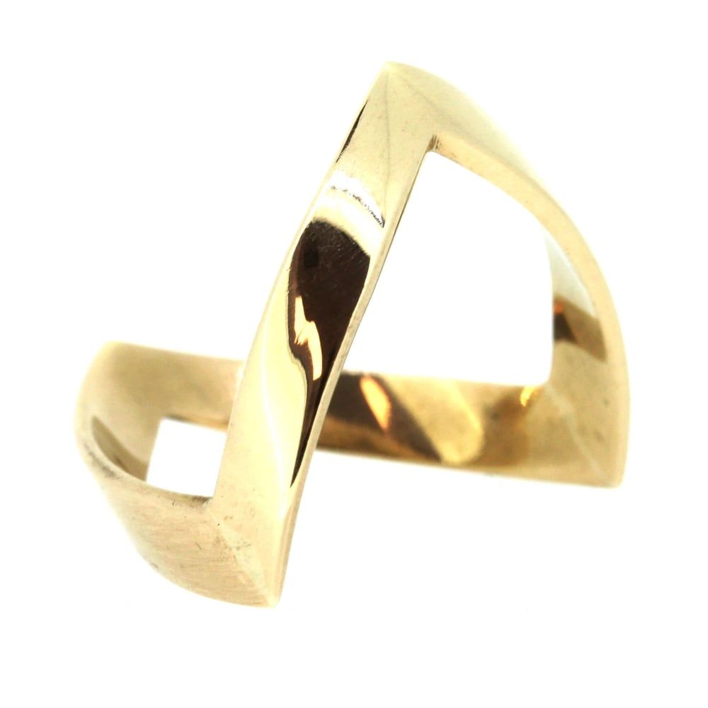 9ct Yellow Gold Double Wishbone Ring In 2017 Classic Wishbone Rings (View 3 of 25)