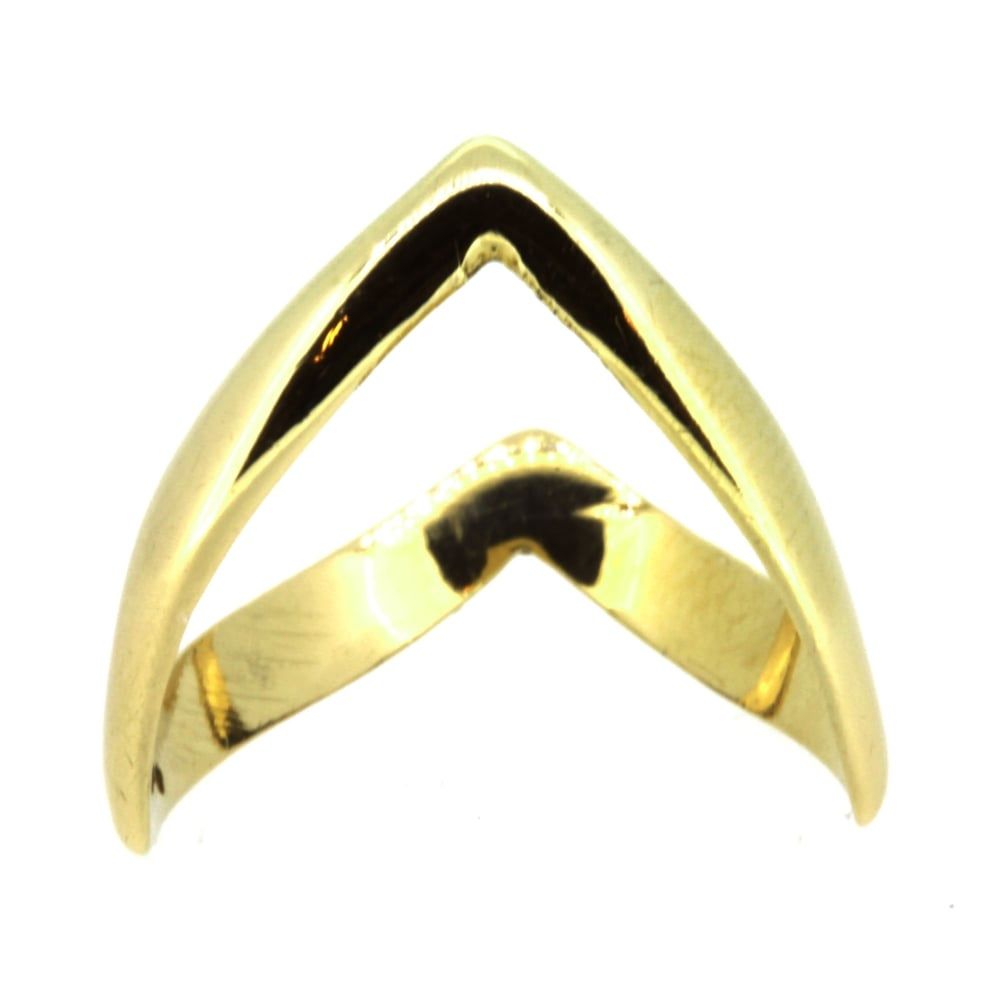 9ct Yellow Gold Double Wishbone Ring With Regard To Most Up To Date Polished Wishbone Rings (View 19 of 25)