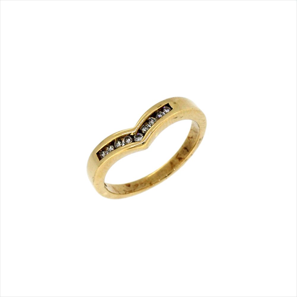 9ct Yellow Gold Second Hand Diamond Wishbone Ring (View 21 of 25)
