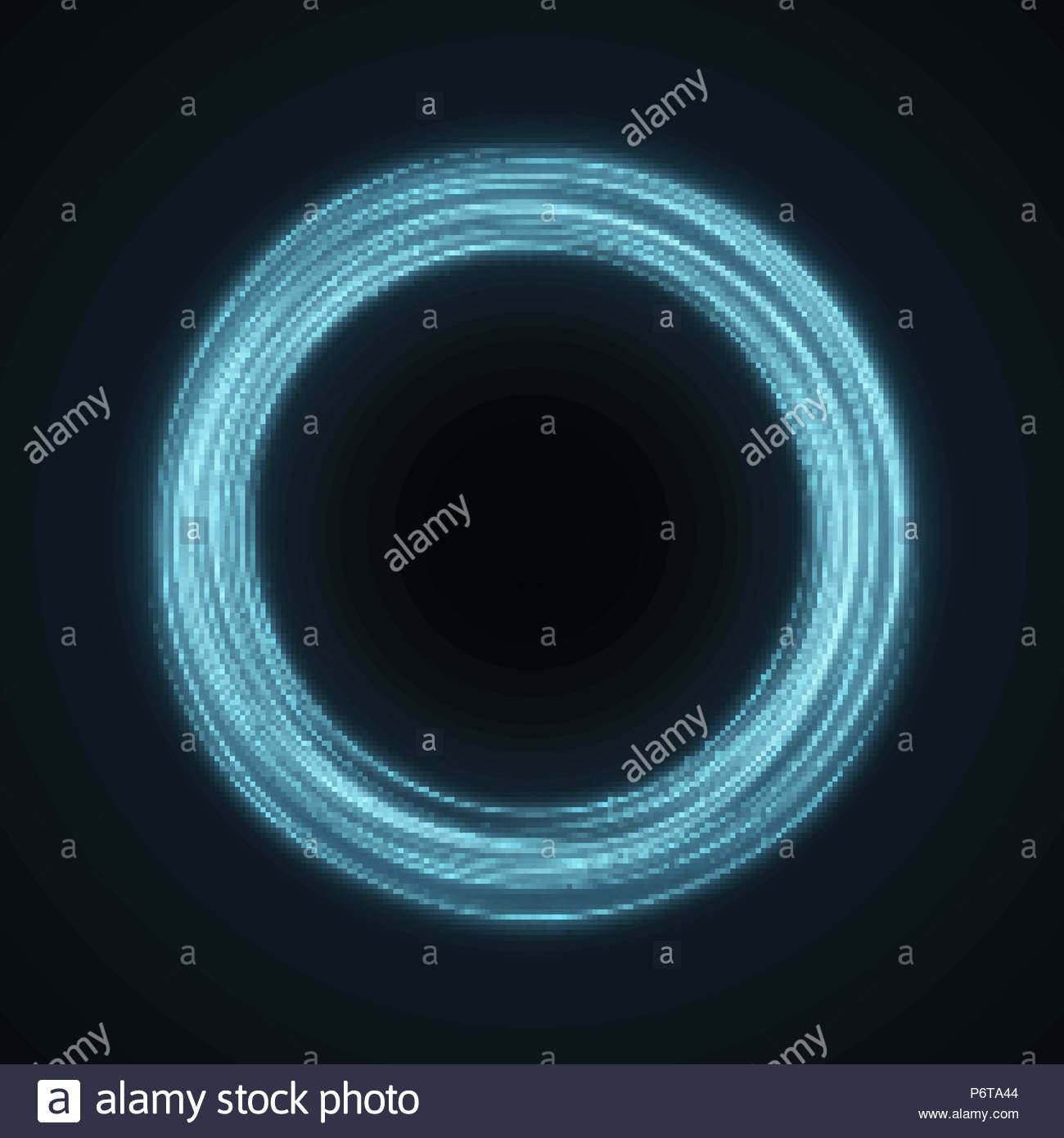 Abstract Blue Ring Of Swirling Neon Lines On A Black Background In Most Current Swirling Lines Rings (View 2 of 25)