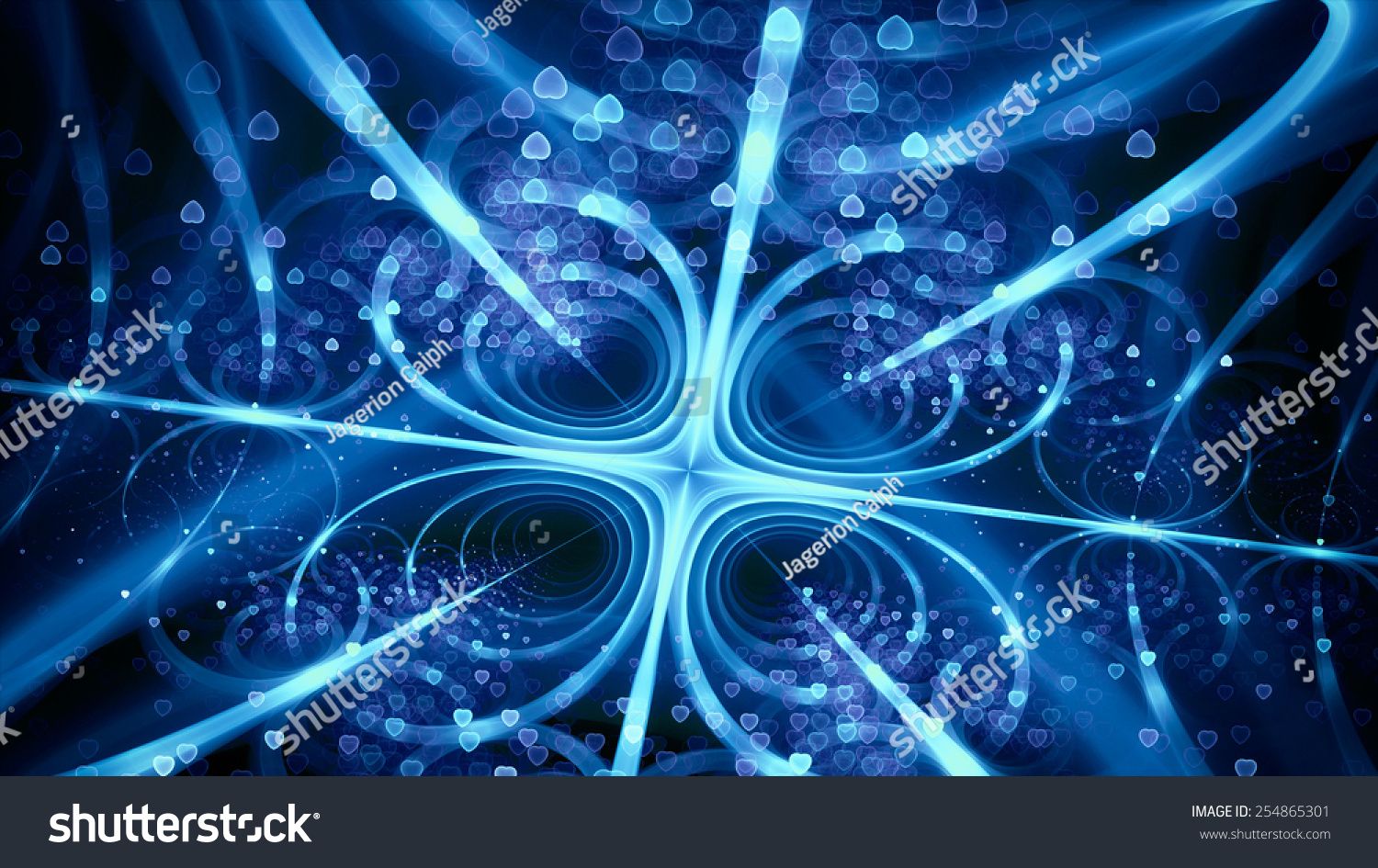 Abstract Fractal Glowing Blue Stripes Rings Stock Illustration 254865301 Throughout Best And Newest Blue Stripes Rings (View 22 of 25)