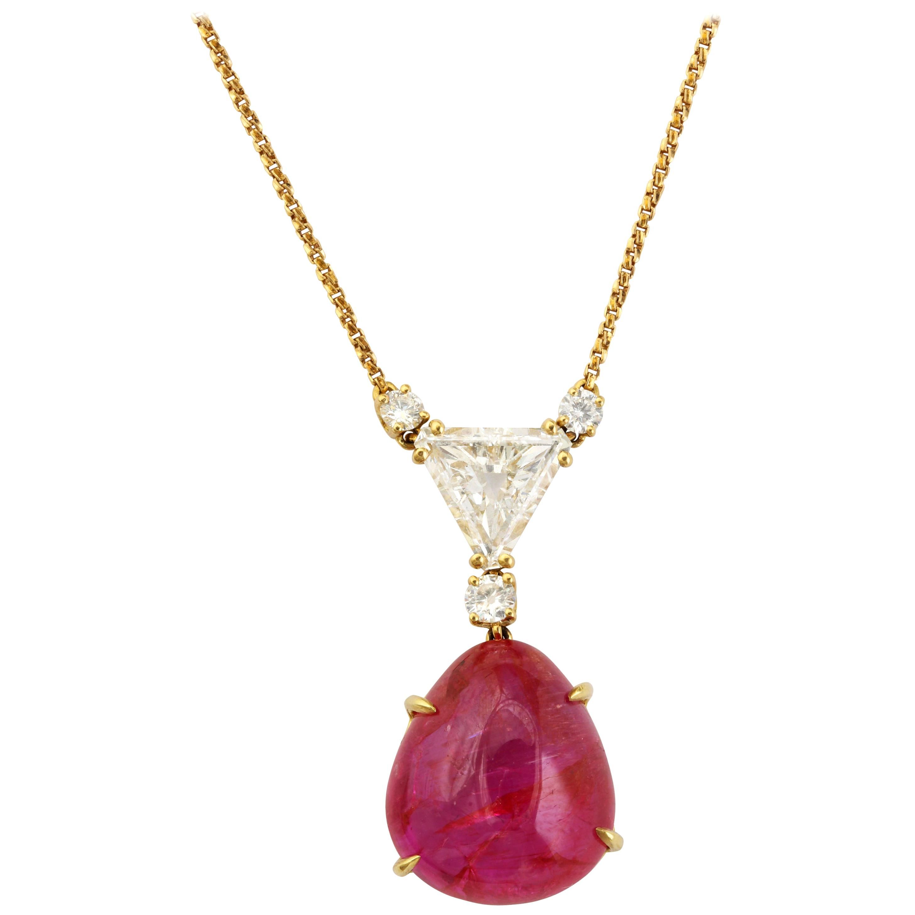 Antique Ruby Necklaces – 1,240 For Sale At 1stdibs In Most Up To Date July Droplet Pendant, Synthetic Ruby Necklaces (View 23 of 25)