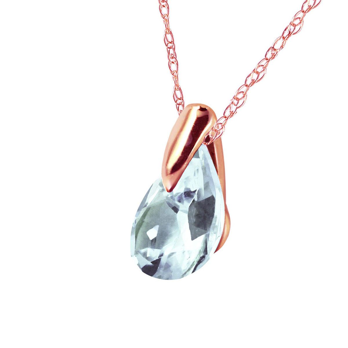 Aquamarine Pear Drop Pendant Necklace 0.68 Ct In 9ct Rose Gold Inside Latest November Droplet Pendant Necklaces (Photo 25 of 25)