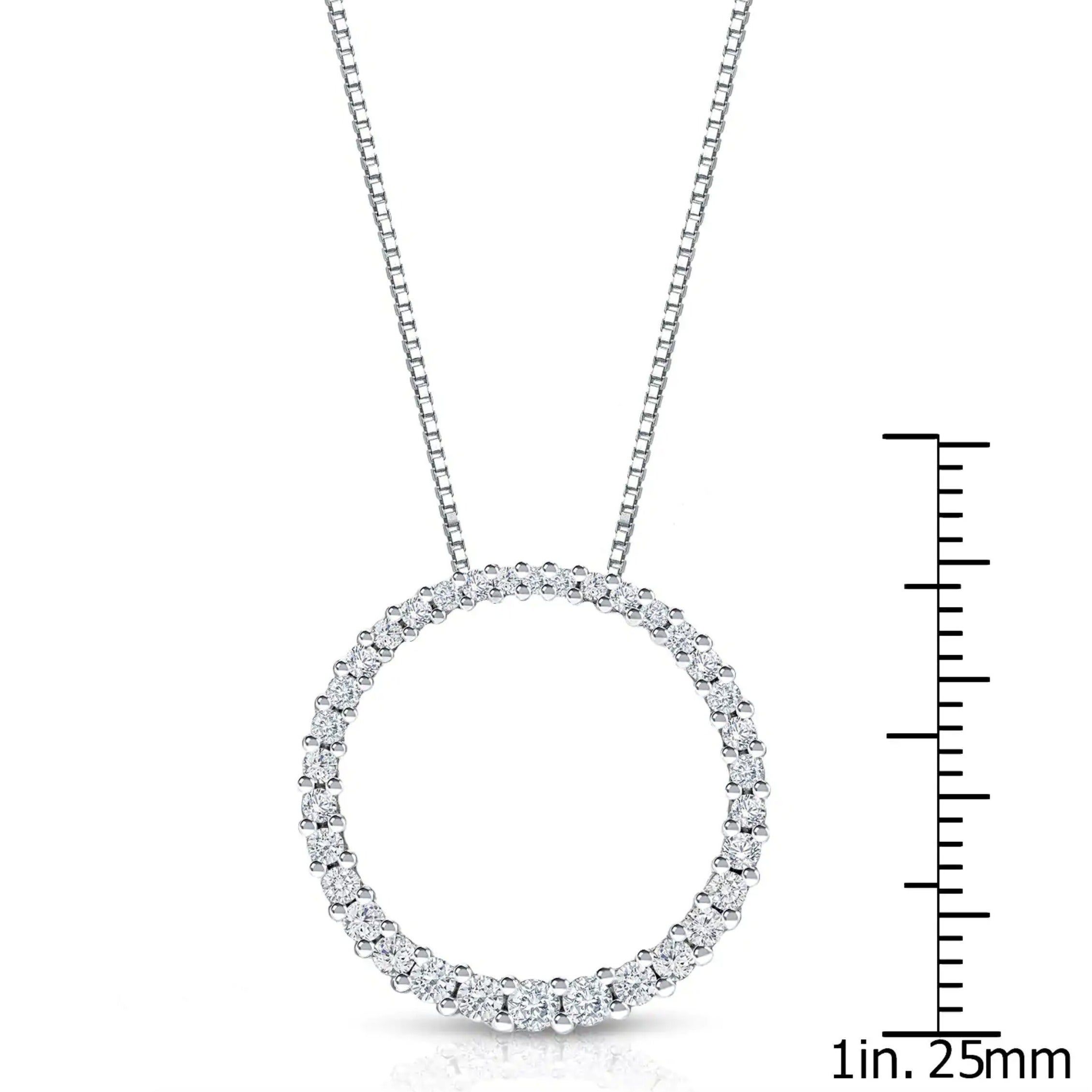Auriya 14k White Gold Fashion Circle Of Life Diamond Necklace Within Most Popular Circle Of Sparkle Necklaces (View 22 of 25)