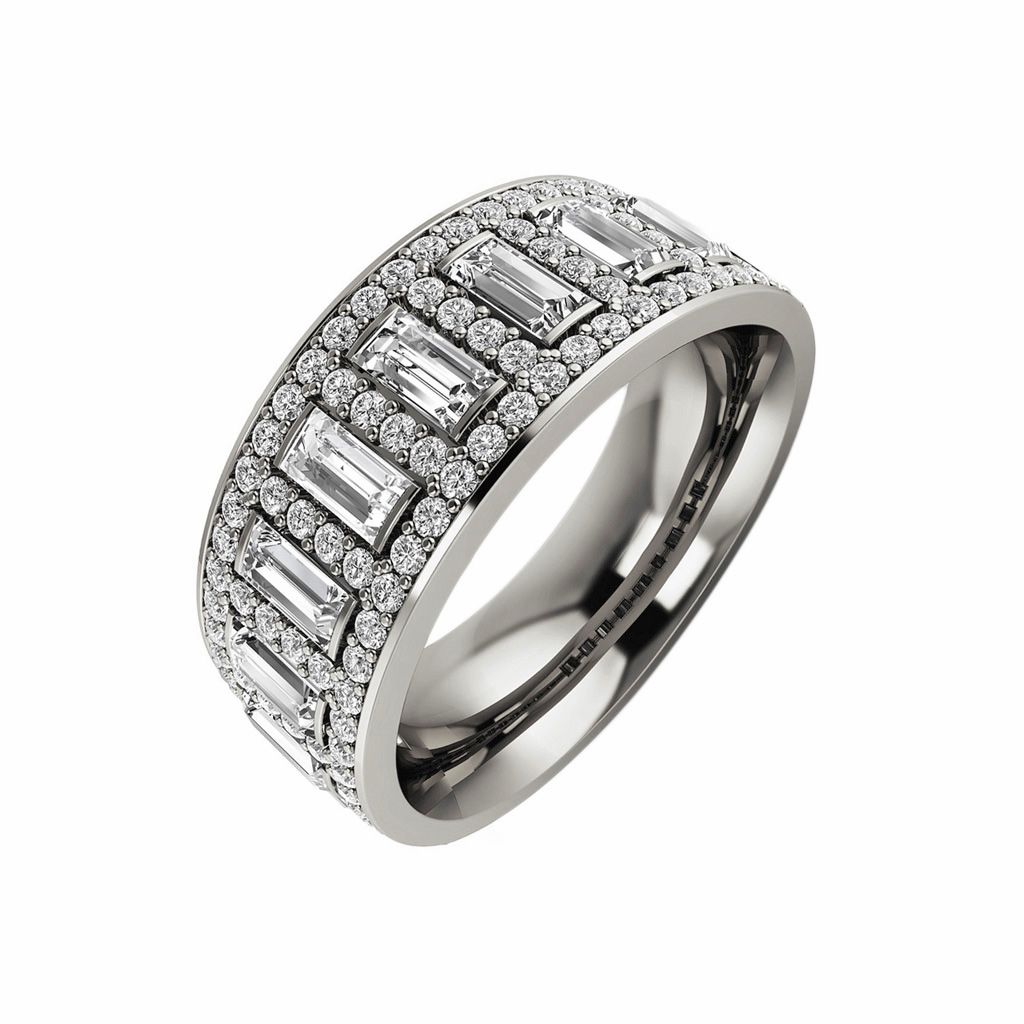 Baguette And Round Diamond Wedding Ring | Ashoka | Timeless Intended For 2020 Baguette And Round Diamond Weaved Anniversary Rings In White Gold (View 11 of 25)