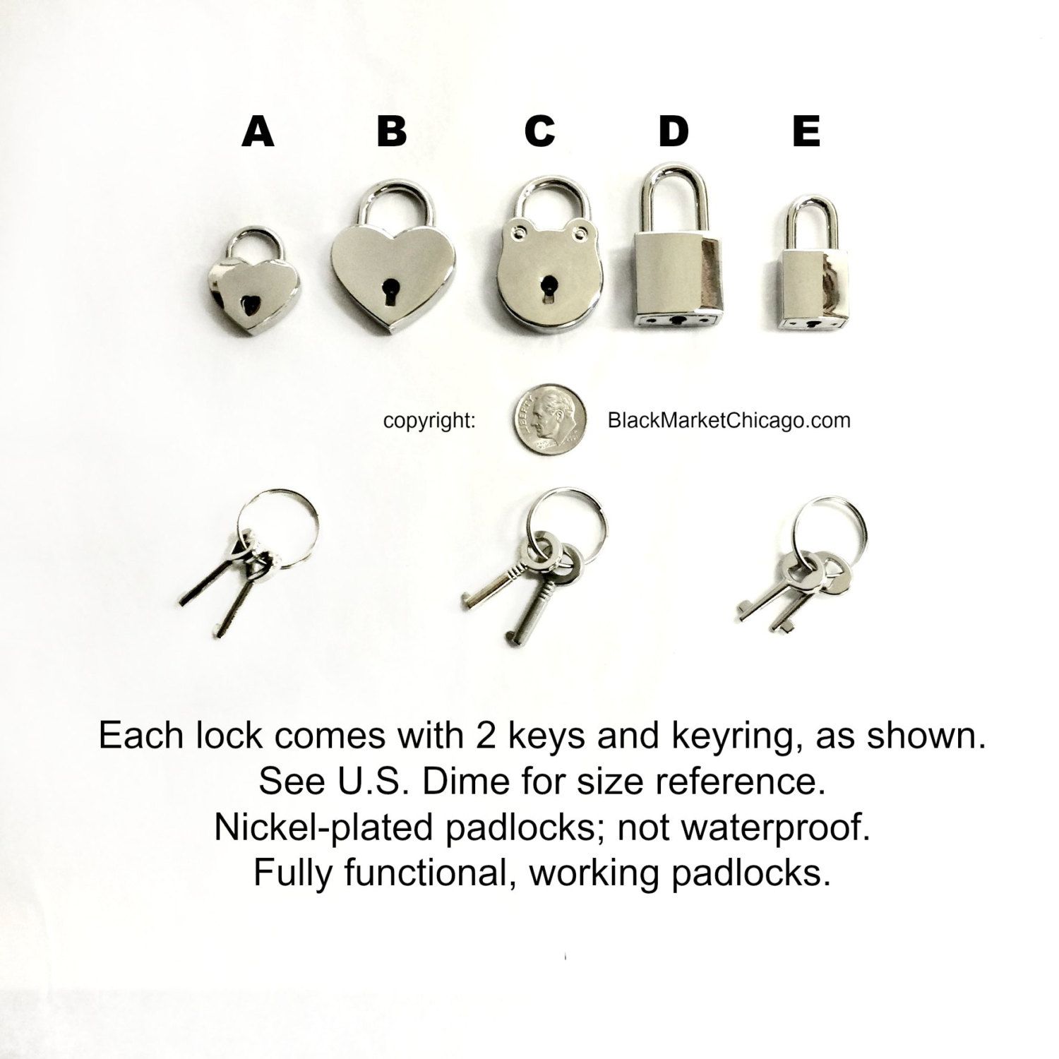Bdsm Padlocks & Keys For Lockable Collars Large And Small Heart Shaped,  Square, Round Functional Nickel Plated Silver And Gunmetal Black Inside Best And Newest Heart Shaped Padlock Rings (View 14 of 25)