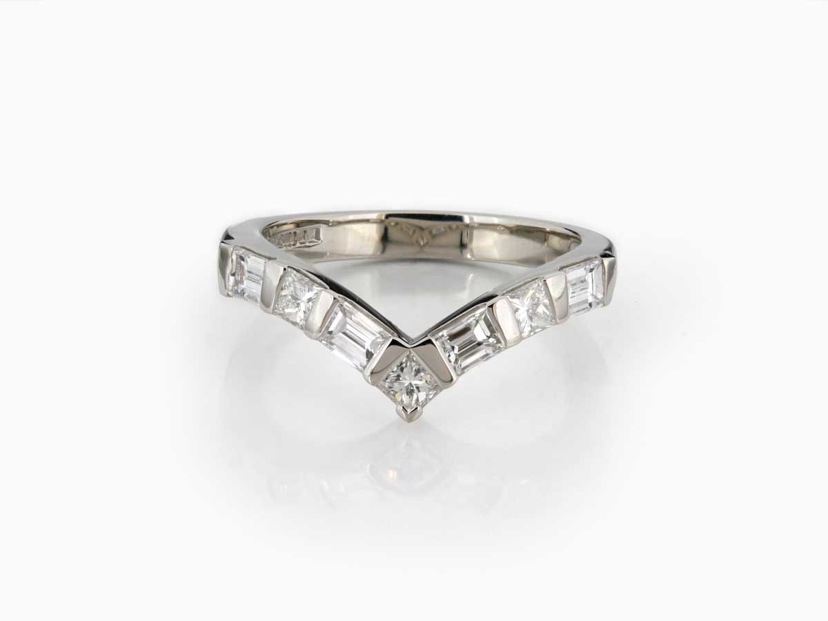 Bespoke Palladium Diamond Wishbone Ring – Thejewelleryworkshop Pertaining To Most Current Classic Wishbone Rings (View 18 of 25)