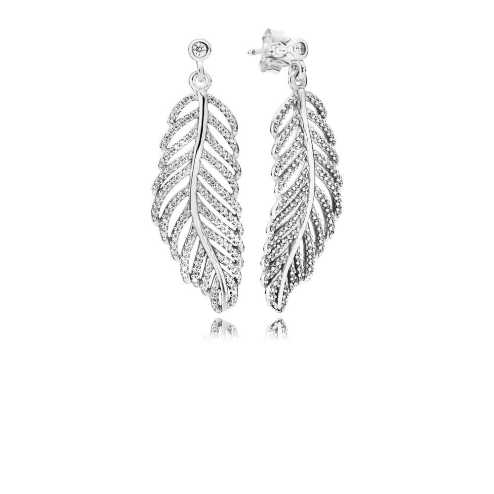 Big Clearance Pandora Shimmering Feathers Sterling Silver Earrings Throughout Recent Shimmering Feather Pendant Necklaces (Photo 25 of 25)