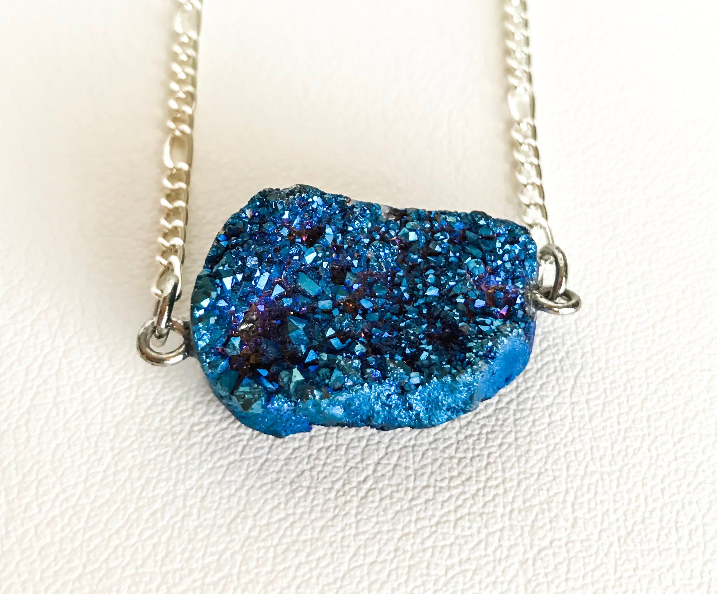 Blue Sparkle Stone Pendant Necklace In Most Up To Date Sparkling Stones Pendant Necklaces (View 22 of 25)