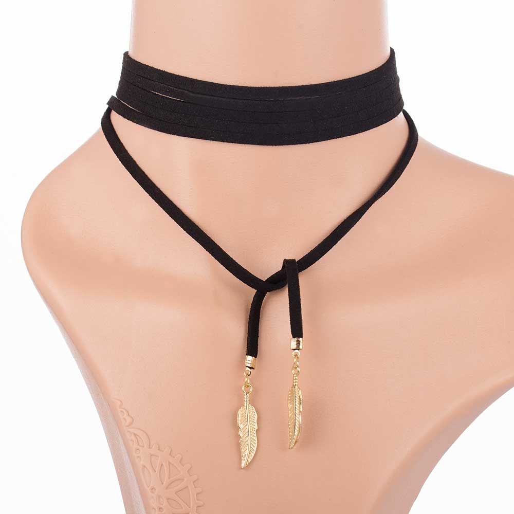 Bohemian Feather Choker (2 Colors) With Regard To 2019 Black Leather Feather Choker Necklaces (View 14 of 25)