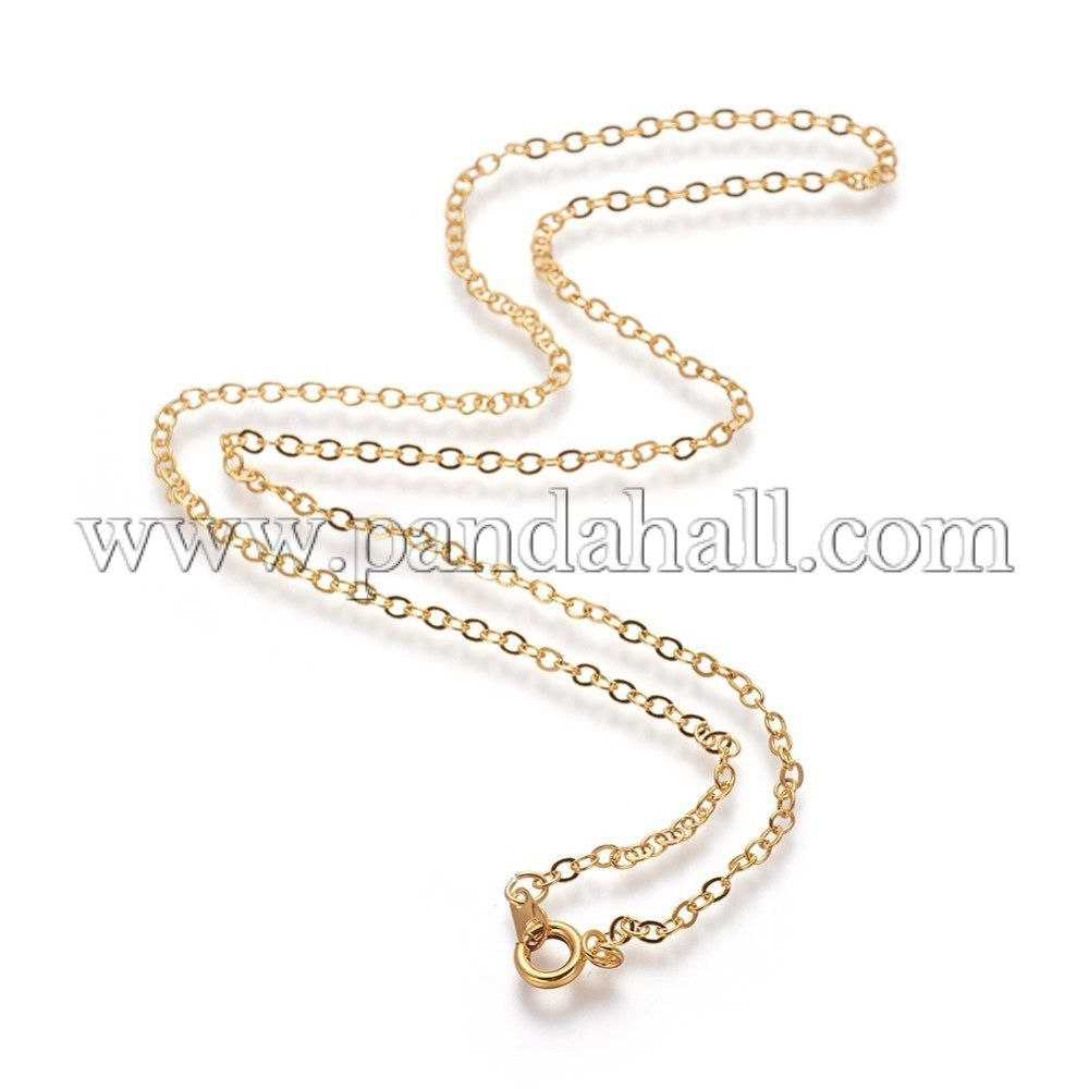 Brass Cable Chain Necklaces With Iron Findings, Golden, 18" Intended For Most Popular Cable Chain Necklaces (View 23 of 25)
