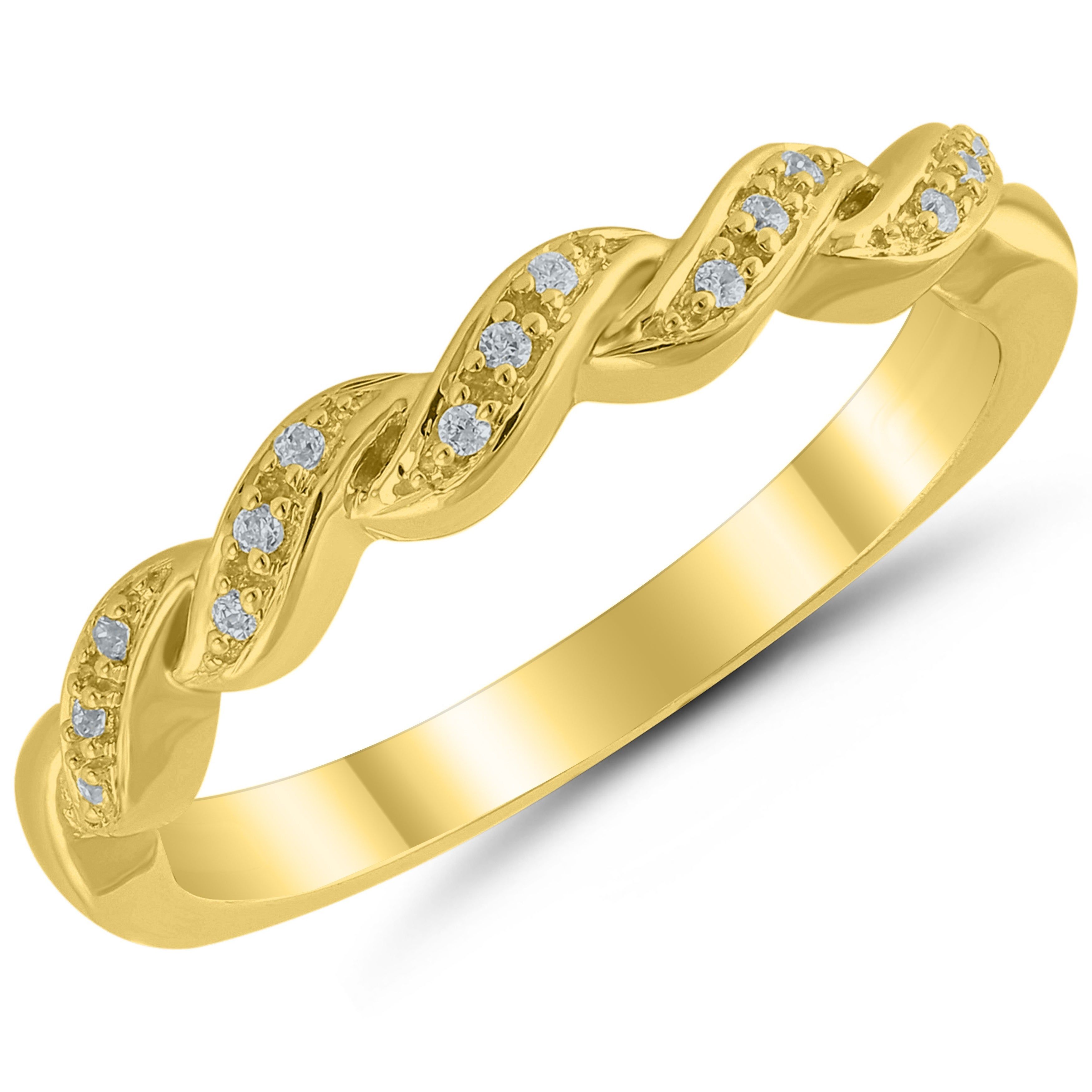 Caressa 10k Yellow Gold Diamond Accent Twist Anniversary Band – White H I Intended For Most Recent Diamond Accent Anniversary Bands In Gold (View 3 of 25)