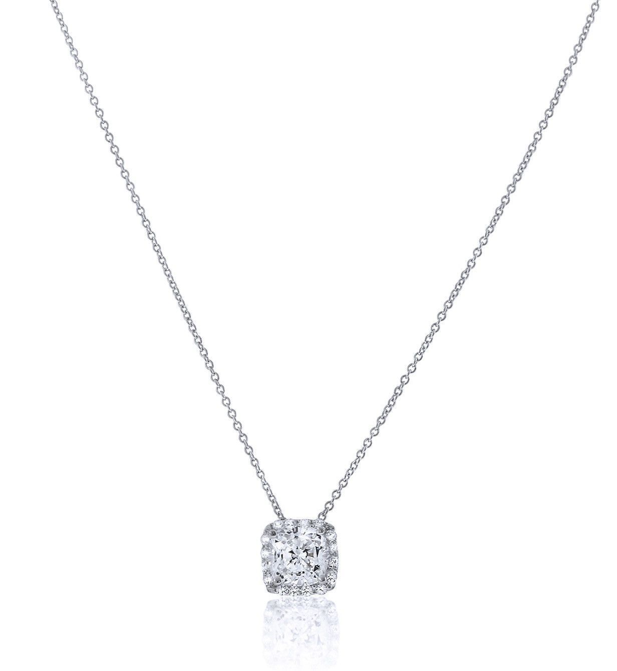 Chandi Diamond Square Pendant Necklace With Halo | Jewelry In 2019 Pertaining To Recent Square Sparkle Halo Necklaces (View 1 of 25)