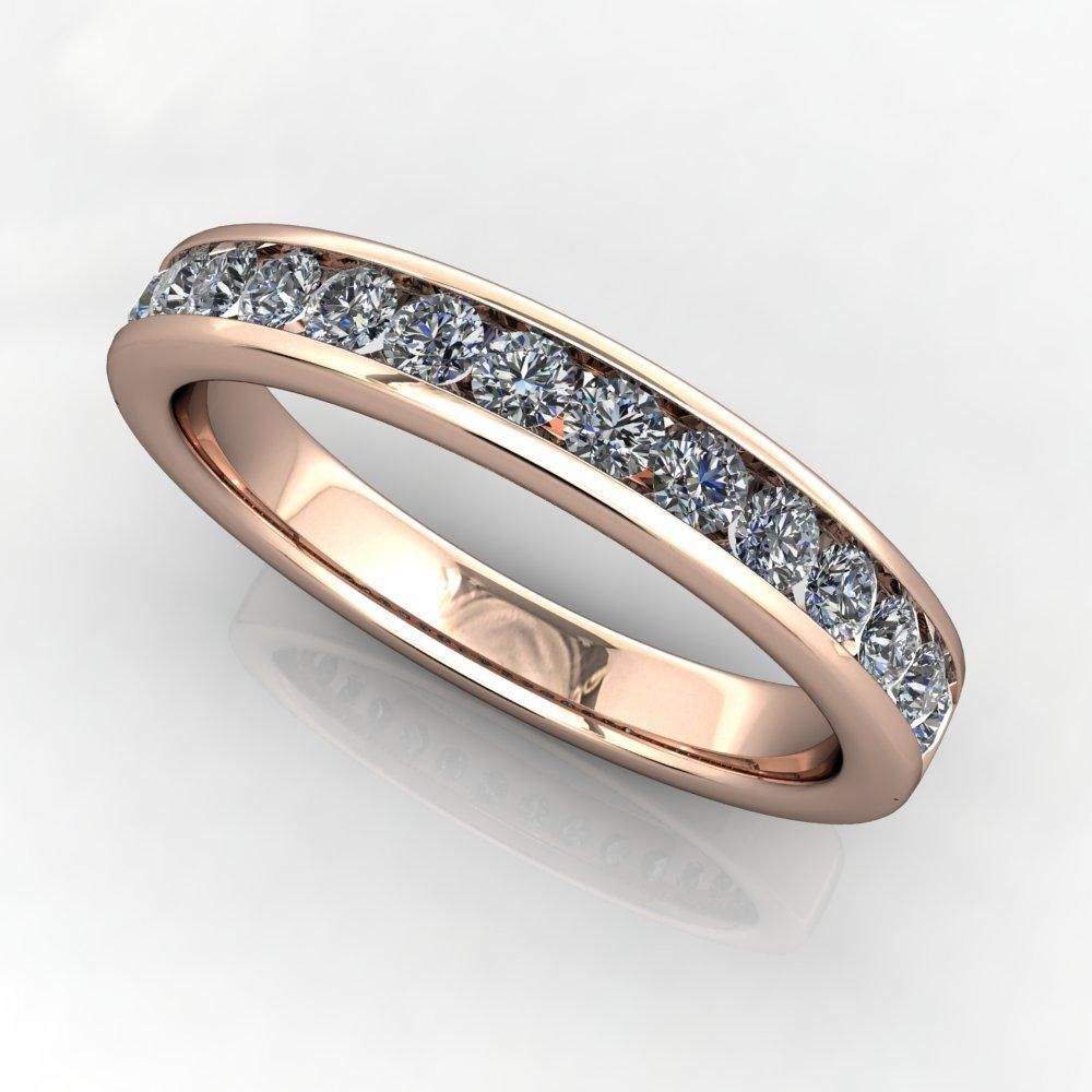 Channel Set Diamond Anniversary Band (1/2 Ctw) In 2019 | Lab Regarding Most Popular Diamond Channel Anniversary Bands In Rose Gold (View 5 of 25)