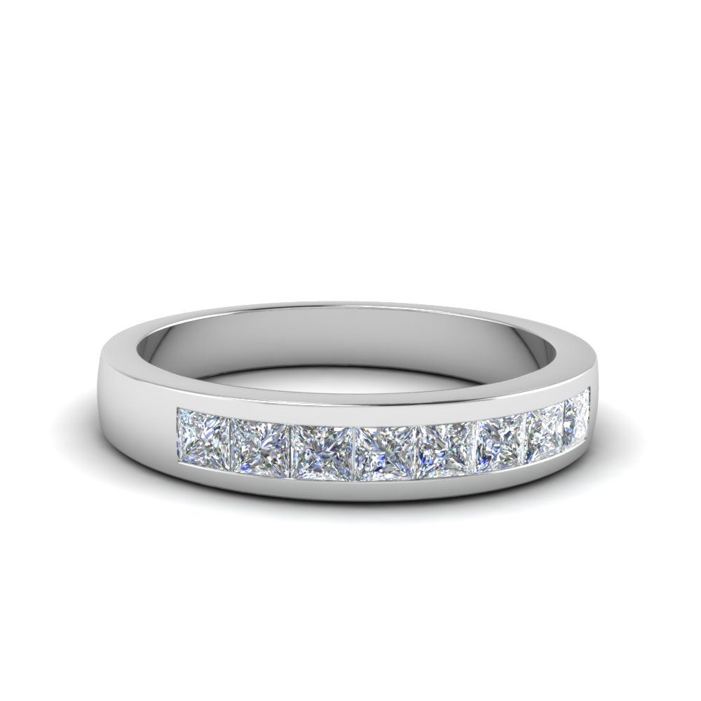 Channel Set Diamond Wedding Band With 2020 Diamond Accent Channel Anniversary Bands In White Gold (View 1 of 25)