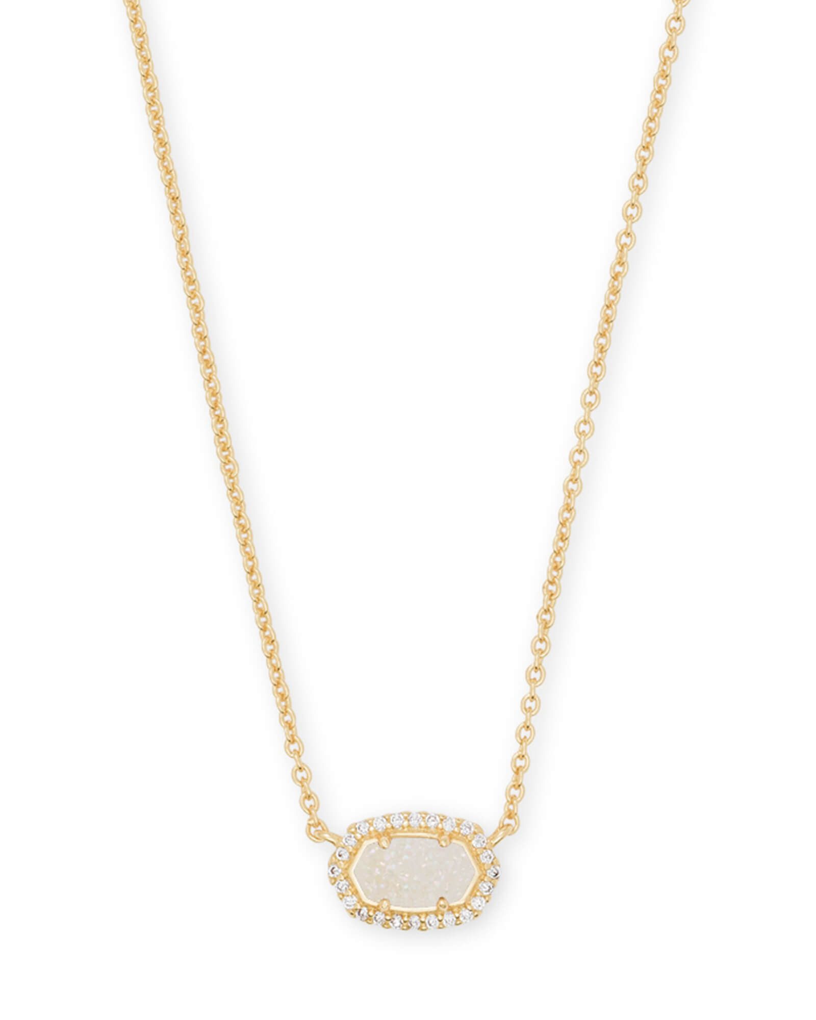 Chelsea Gold Pendant Necklace In Iridescent Drusy | Kendra Scott With Regard To Most Recent Sparkling Square Halo Pendant Necklaces (View 6 of 25)