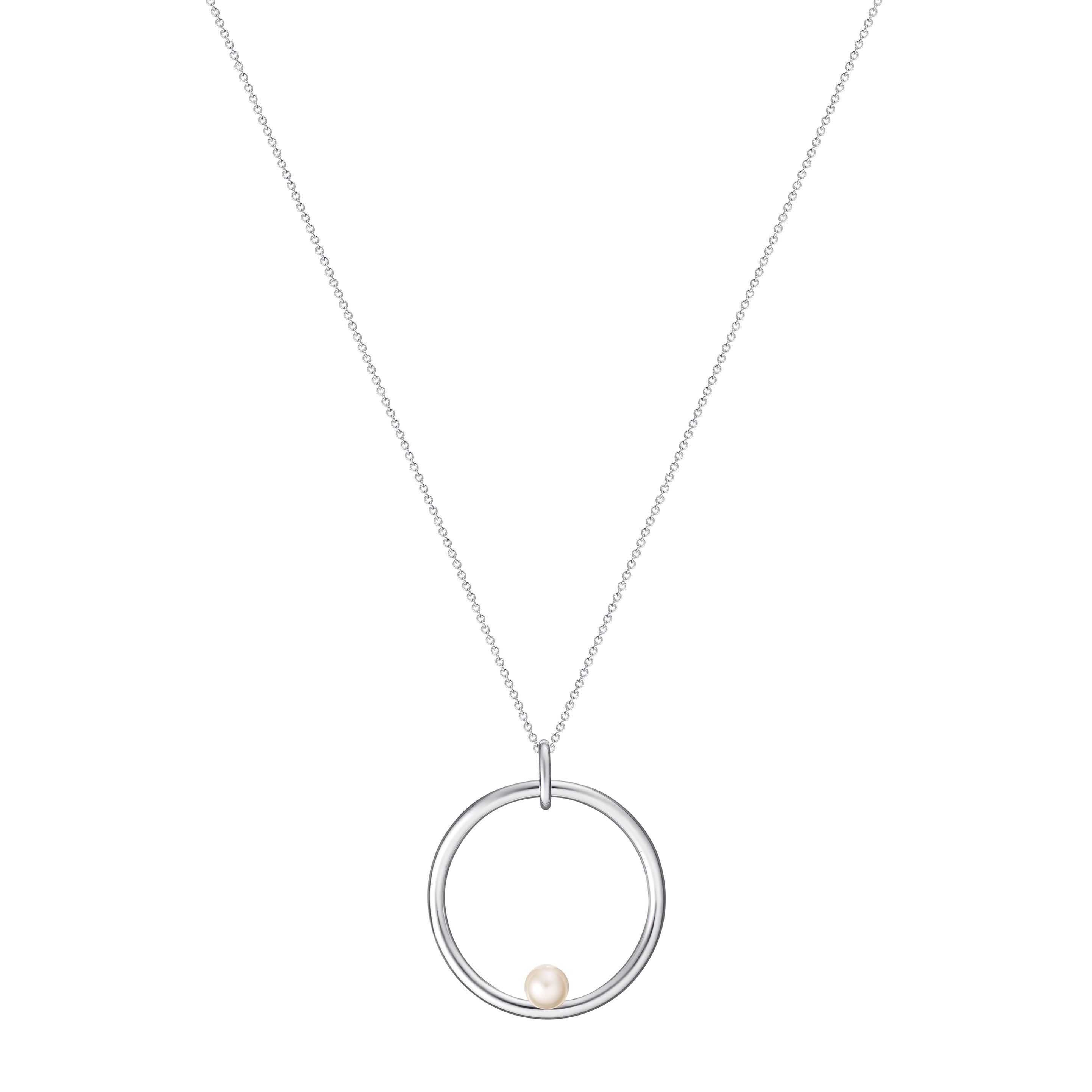 Christofle – Pearl And Sterling Silver Large Model Pendant – Christofle Intended For Current Offset Freshwater Cultured Pearl Circle Necklaces (View 14 of 25)
