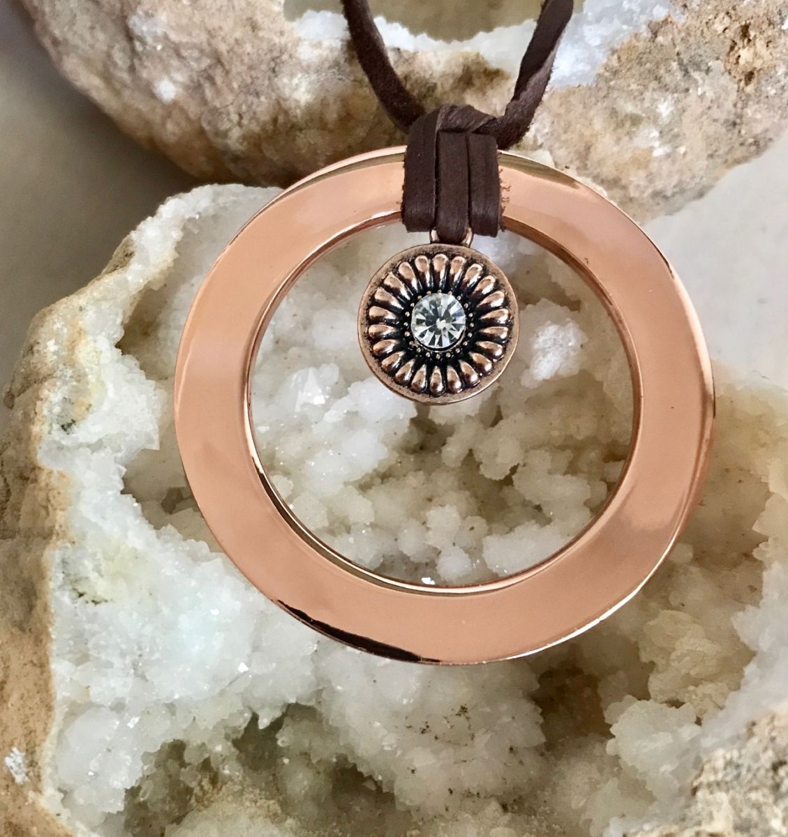 Circle Of Joy "sparkle" Rose Gold Necklace With Regard To Most Popular Circle Of Sparkle Necklaces (View 21 of 25)