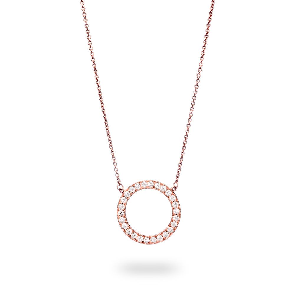 Circle Of Sparkle Necklace, 14k Rose Gold Plated Unique Metal Ble With Current Circle Of Sparkle Necklaces (View 5 of 25)