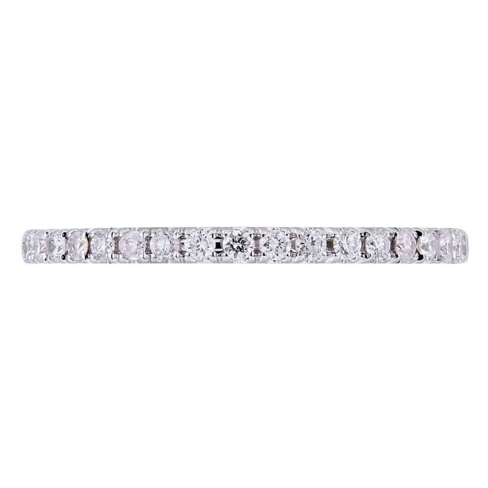 Classic And Simple Design This Sparkling 18k White Gold Band With Dazzling   (View 9 of 25)