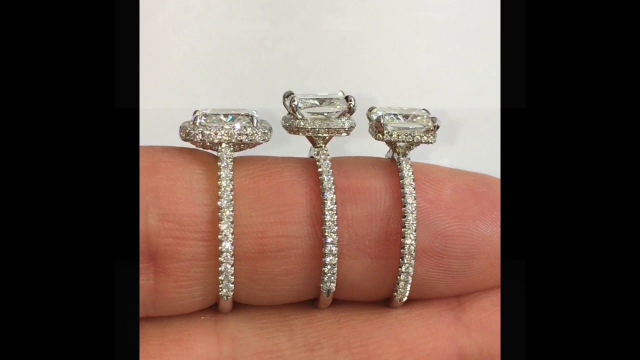 Comparing Hidden Halo Vs Halo And Solitaire Engagement Rings Pertaining To Newest Classic Sparkle Halo Rings (View 20 of 25)