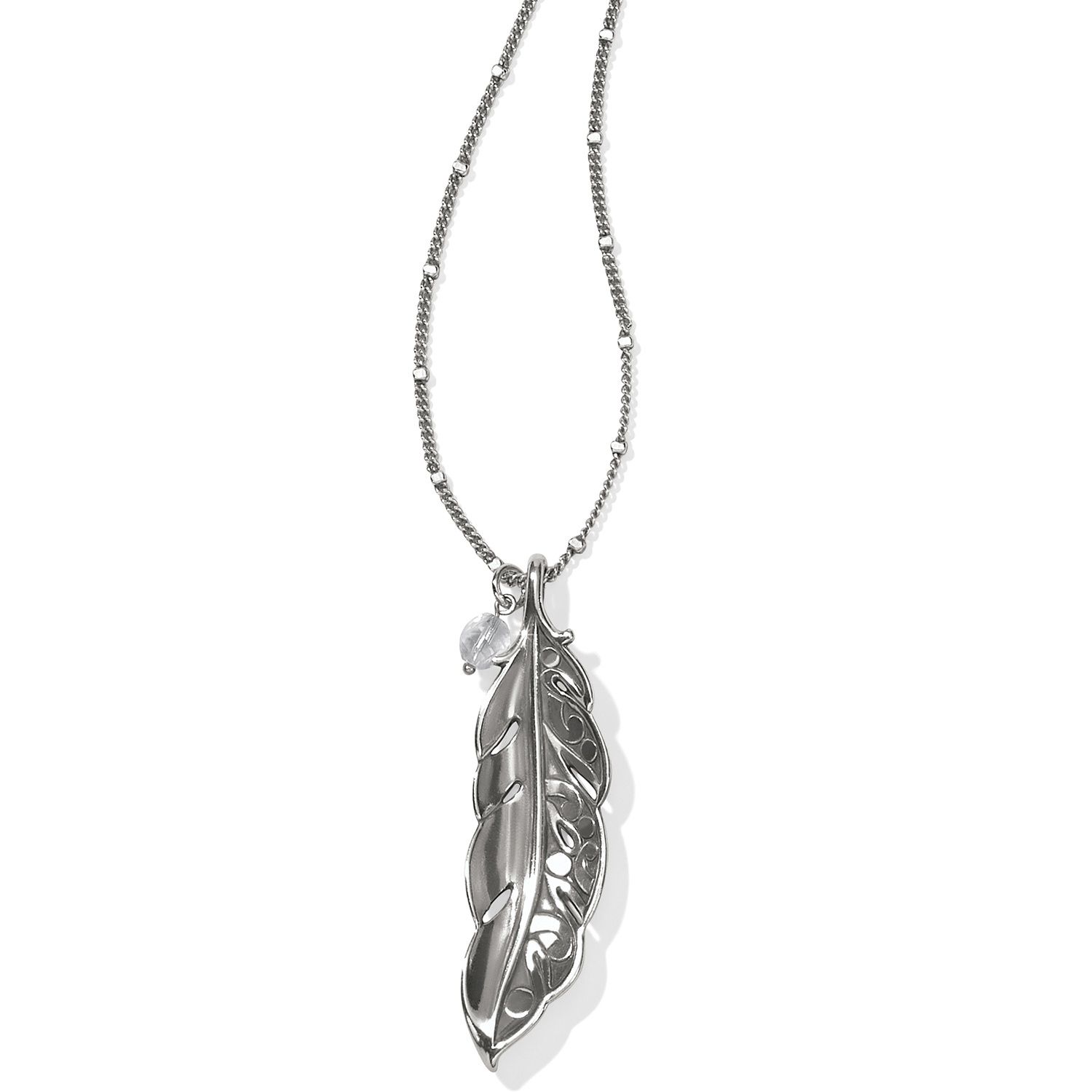Contempo Ice Feather Convertible Reversible Necklace Pertaining To 2020 Shimmering Feather Pendant Necklaces (View 11 of 25)