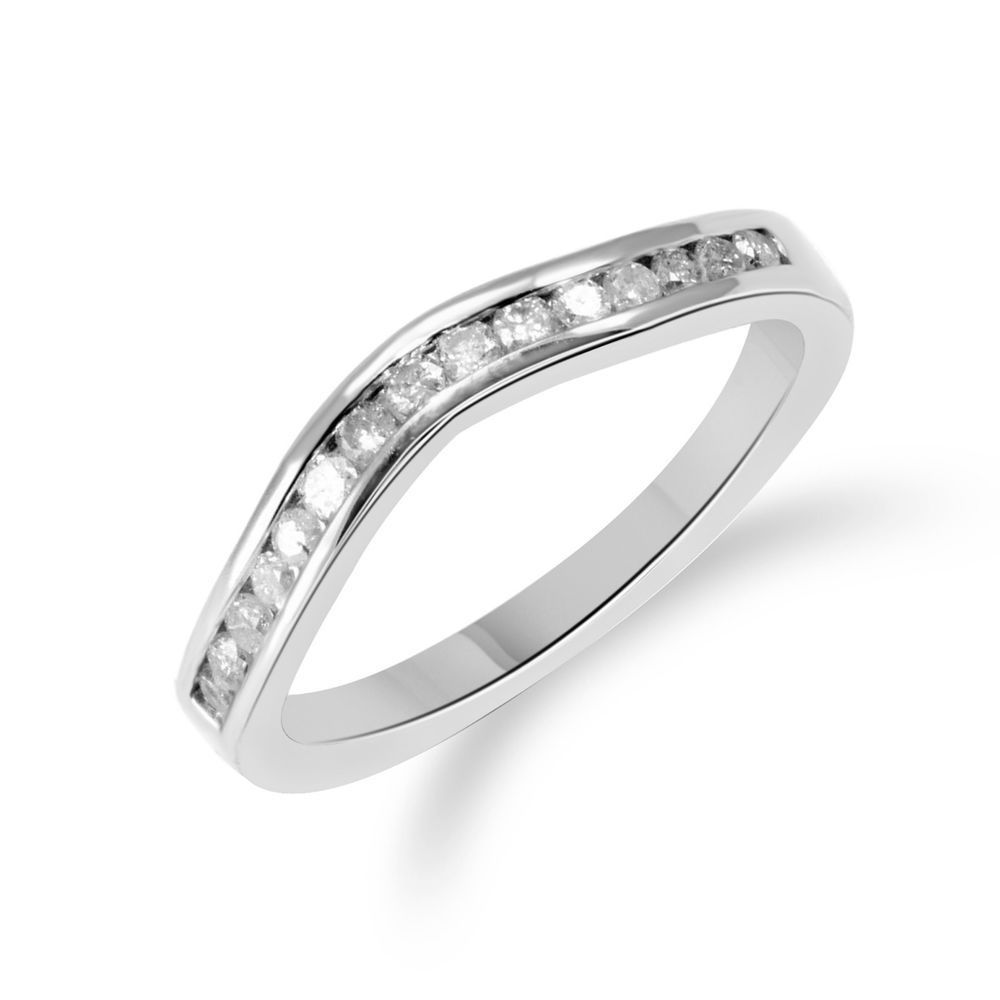 Contour Wedding Band Ring 0.30 Carat 14k White Gold Classic With Regard To Most Popular Diamond Contour Anniversary Bands In White Gold (Photo 10 of 25)