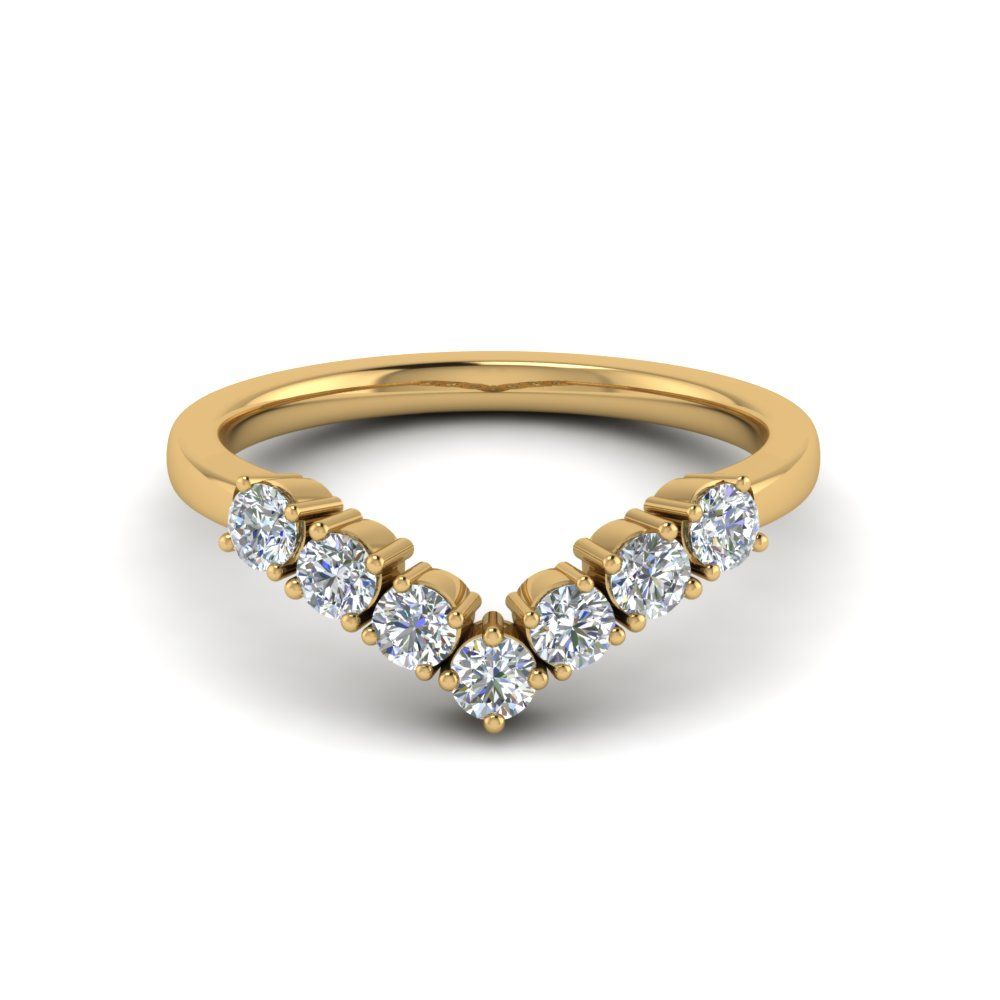 Curved Diamond Wedding Anniversary Band Gift In 14k Yellow Gold Regarding 2019 Diamond Anniversary Bands In Gold (View 5 of 25)