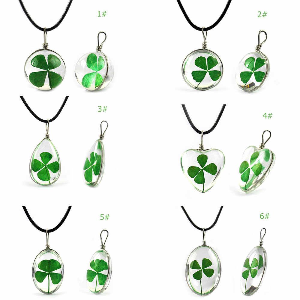 Detail Feedback Questions About Fashion Four Leaf Clover Glass Regarding Recent Lucky Four Leaf Clover Pendant Necklaces (View 20 of 25)