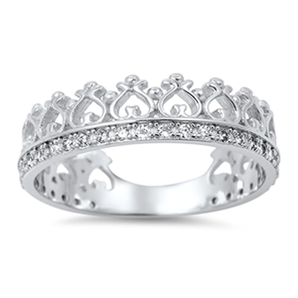 Details About Princess Crown Tiara Clear Cz Love Ring New  (View 22 of 25)