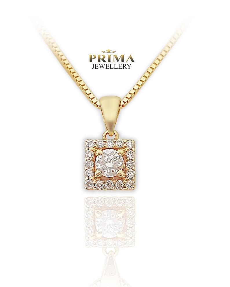 Diamond Necklace,halo Diamond Necklace,diamond Pendant, Gold And Diamond  Necklace,yellow Gold Diamond Necklace,halo Diamond Pendant Regarding Most Up To Date Sparkling Square Halo Pendant Necklaces (View 14 of 25)