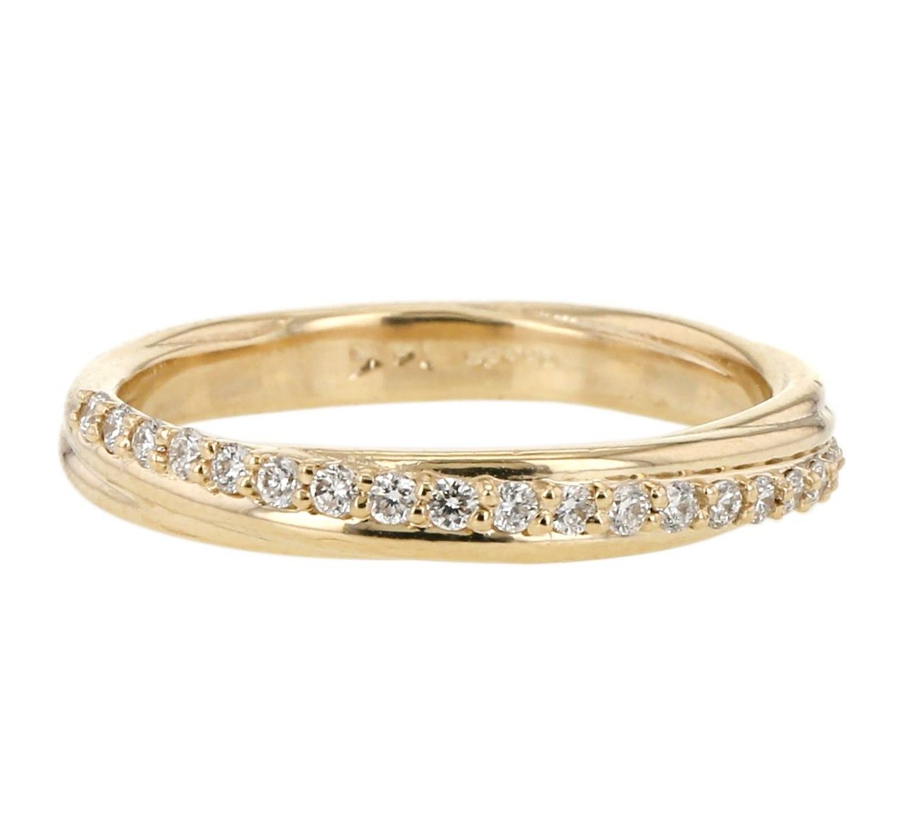 Diamond Wedding Band Ring, Twist Swirl, 14k Gold,  (View 12 of 25)