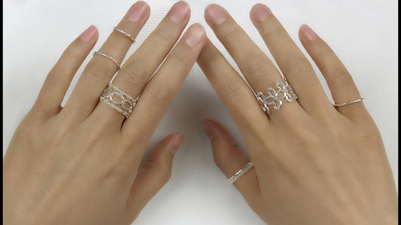 Easy Diy Handmade Silver Beaded Rings Tutorial / How To Make Filigree  Sterling Silver Beading Rings For Most Popular Strings Of Beads Rings (View 5 of 17)