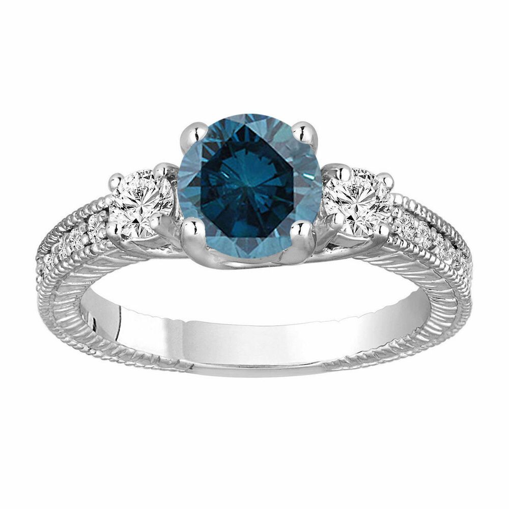 Enhanced Blue Diamond Engagement Ring  (View 1 of 25)