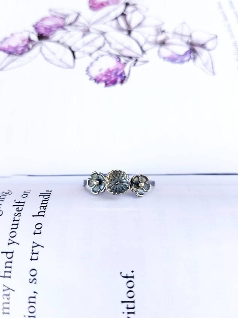 Flower Crown Ring  Made To Order  Sterling Silver Flower Ring, Silver  Floral Ring, Sterling Silver Ring, Antique Floral Ring, Silversmithed Intended For Newest Flower Crown Rings (View 21 of 25)