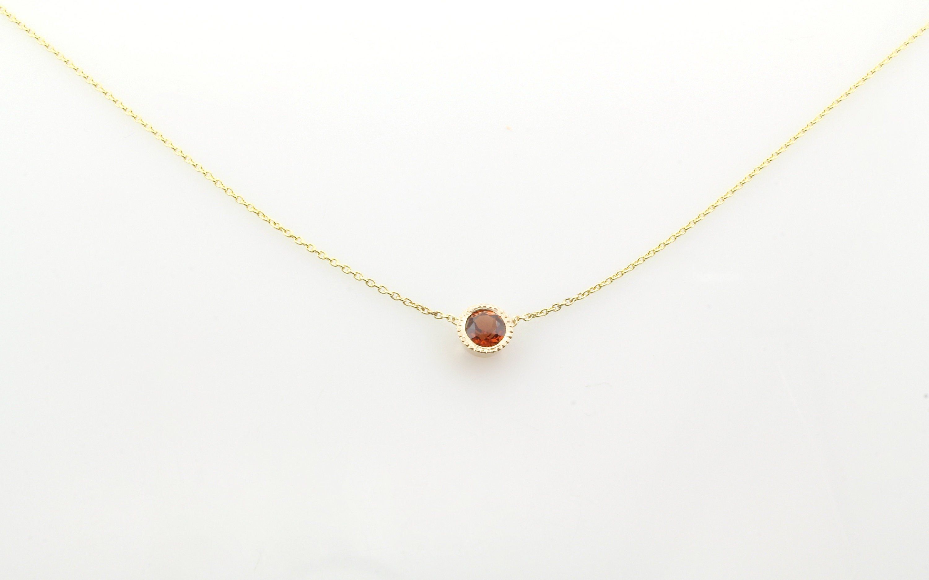 Garnet Necklace, 14k Gold Garnet Necklace, Solitaire Garnet, January  Birthstone, Solid Gold, Graduation Gift, For Her, Brookemicheledesigns Throughout Best And Newest Garnet January Droplet Pendant Necklaces (View 20 of 25)