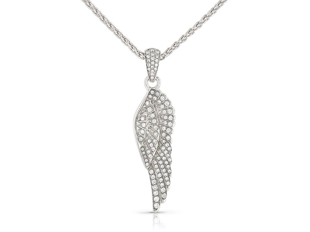 Garrard Diamond Pave Angel Wing Pendant Necklace Inside Most Popular Angel Wing Pendant Necklaces (View 18 of 25)