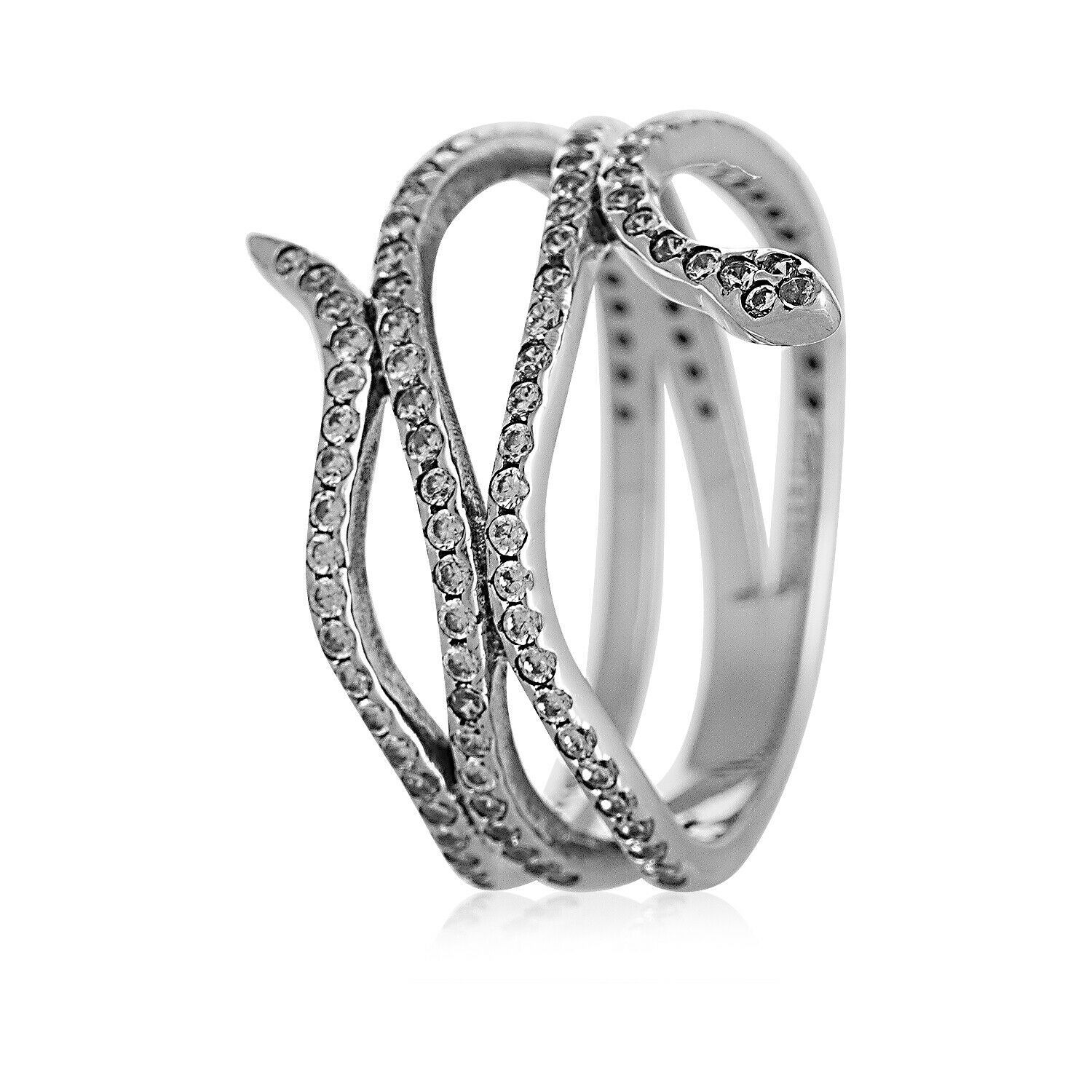 Genuine Pandora Sterling Silver Swirling Snake Lines Ring 190954cz All Sizes Pertaining To Most Popular Swirling Lines Rings (Photo 25 of 25)