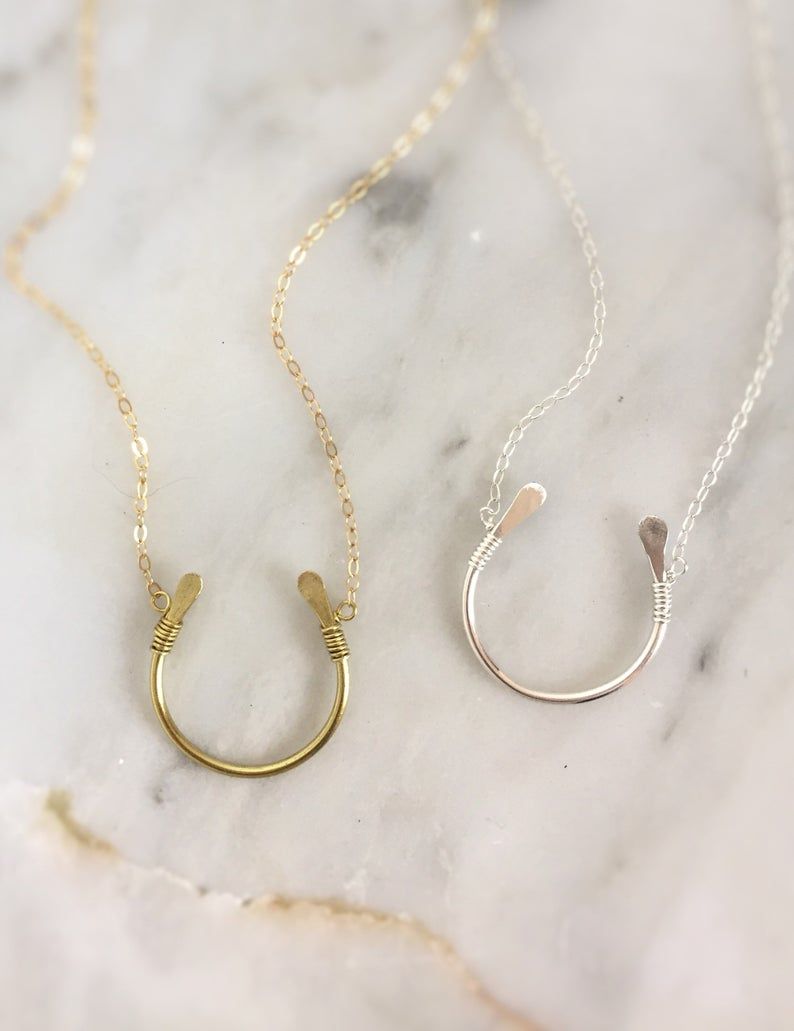Gold Horseshoe Necklace, Gold Curved Bar Necklace, Short Gold Necklace,  Delicate Gold Necklace, Open Circle Necklace, Gold Minimal Necklace Regarding Newest Sparkling Curved Bar Necklaces (View 23 of 25)