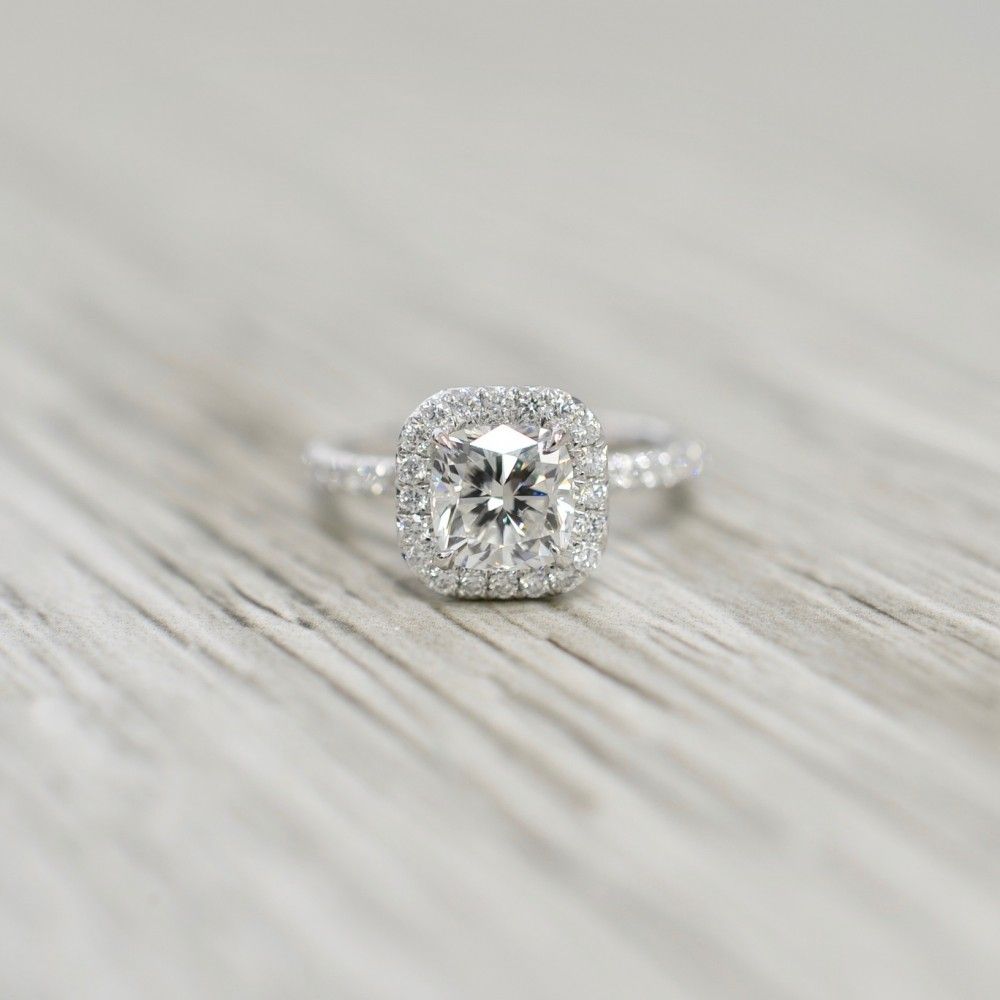 Halo Engagement Rings Regarding Most Current Polished & Pavé Bead Open Rings (View 7 of 25)