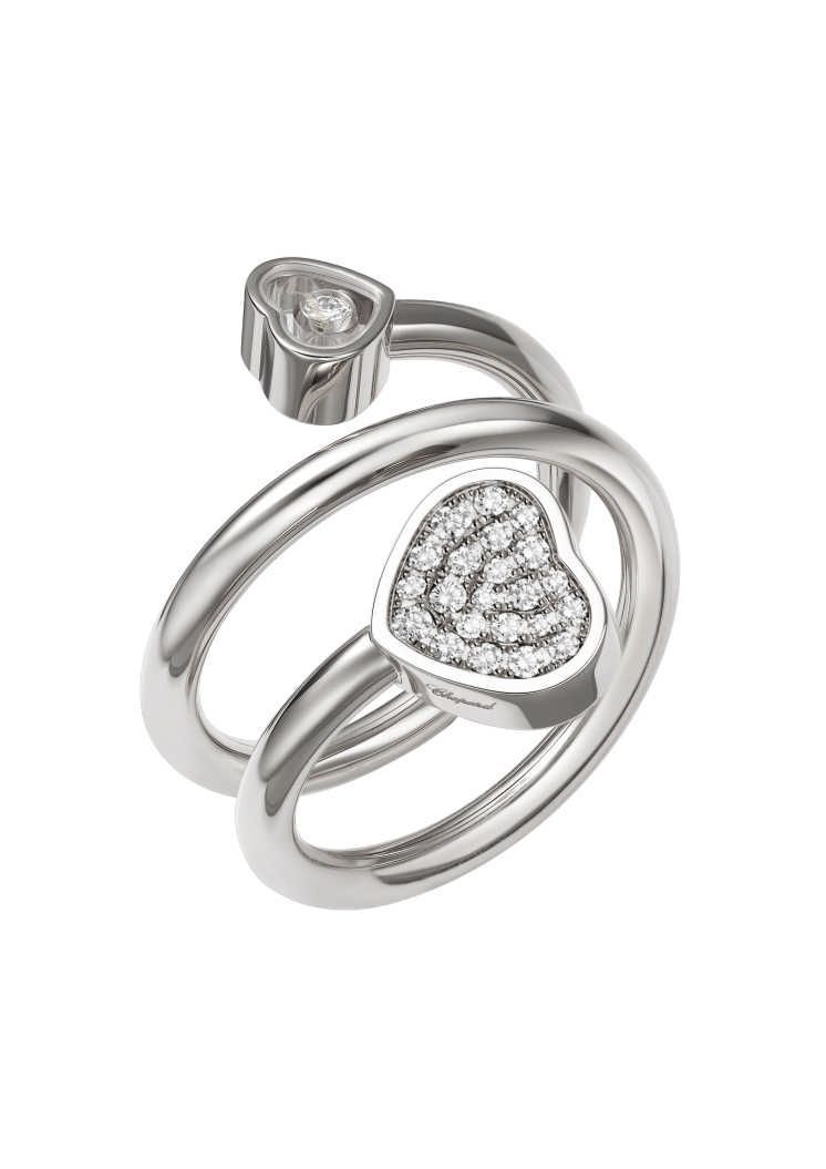 Happy Hearts Twist Ring 18 Carat White Gold & Diamond Set @82a082 Regarding Current Sparkle &amp; Hearts Rings (View 22 of 25)