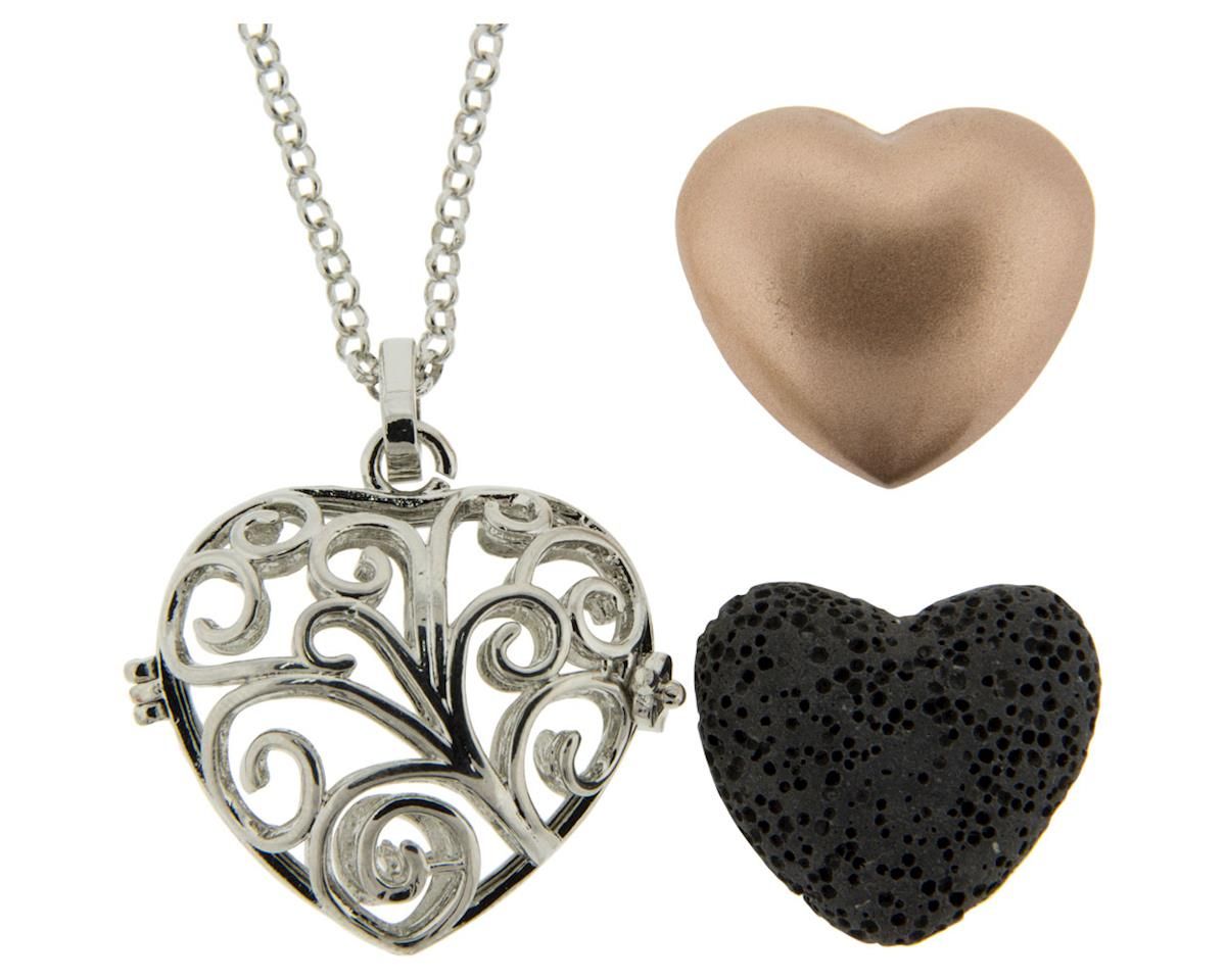 Harmony Heart Lava Necklace [amr99092] | Jewelry Throughout 2019 Chiming Filigree Hearts Pendant Necklaces (View 10 of 25)