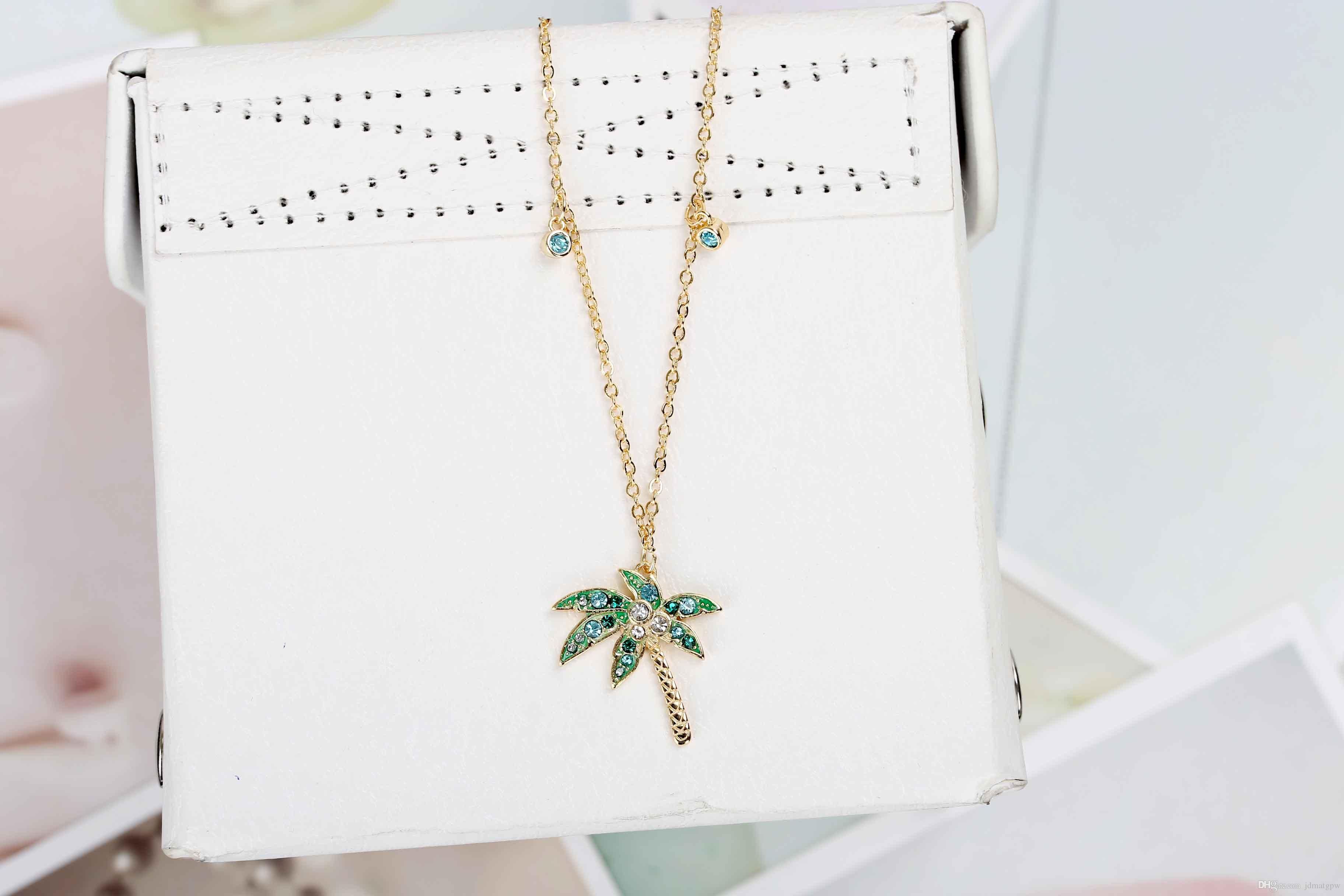 Ime Palm Tree Coconut Pendant Necklace Tropical Style Trend Necklace Female  Swan This Beautiful Logostl New Counter Original Custom Counter Intended For Best And Newest Tropical Palm Pendant Necklaces (View 4 of 25)