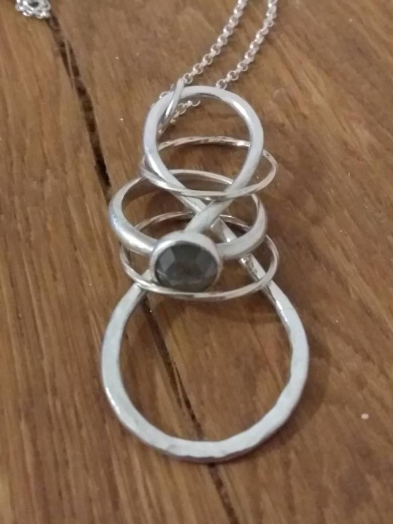 Infinity Ring Holder Necklace. Sparkling Hammered Finish On An 18" Chain (View 15 of 25)