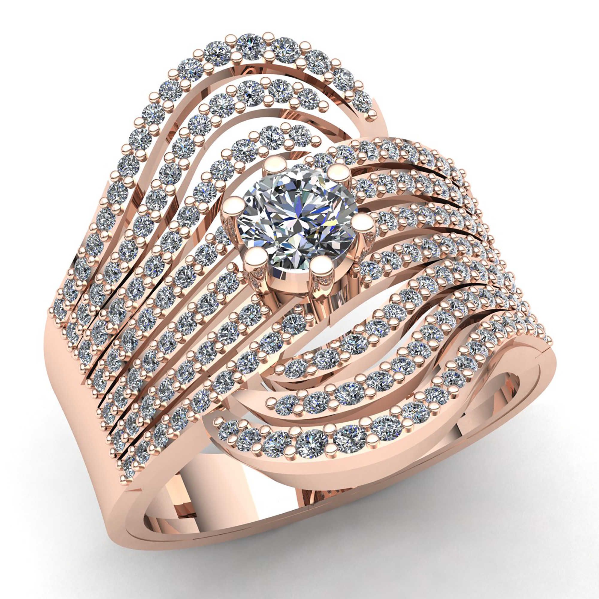 Jewel We Sell Genuine 3ctw Round Diamond Ladies Bridal Fancy Regarding Most Recent Diamond Multi Row Anniversary Ring In White Gold (Photo 25 of 25)