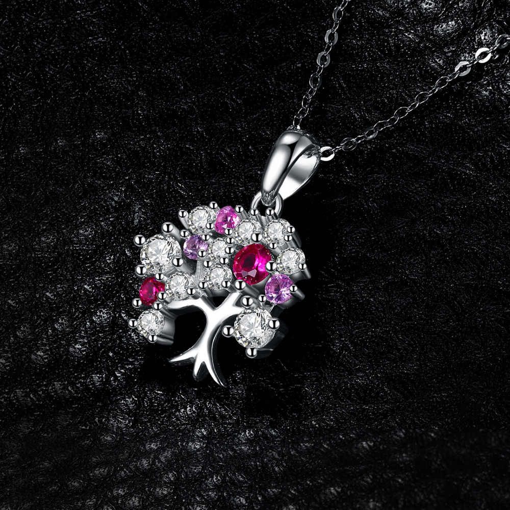 Jewelrypalace July Birthstone Created Red Ruby Cubic Zirconia Tree Of Life  Women Pendant 925 Sterling Silver Not Include A Chain Within Recent Red July Birthstone Locket Element Necklaces (View 7 of 25)