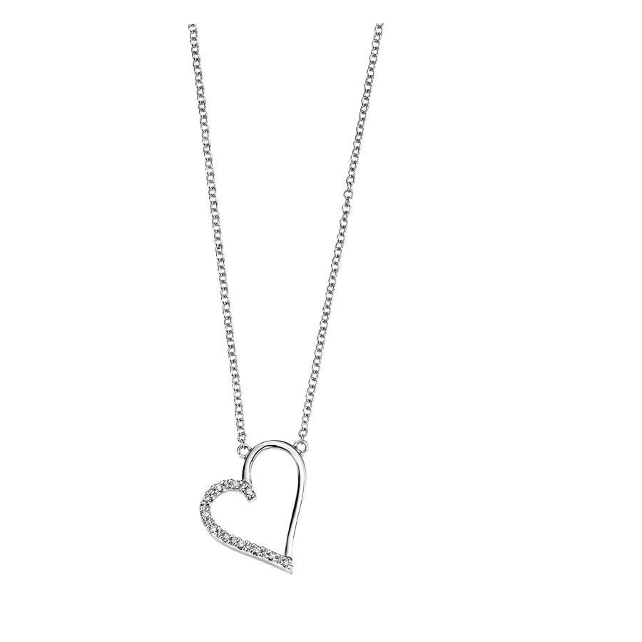 Jonathan Lambert Diamond Set Open Heart Necklace For Best And Newest Sparkling Open Heart Necklaces (View 7 of 25)