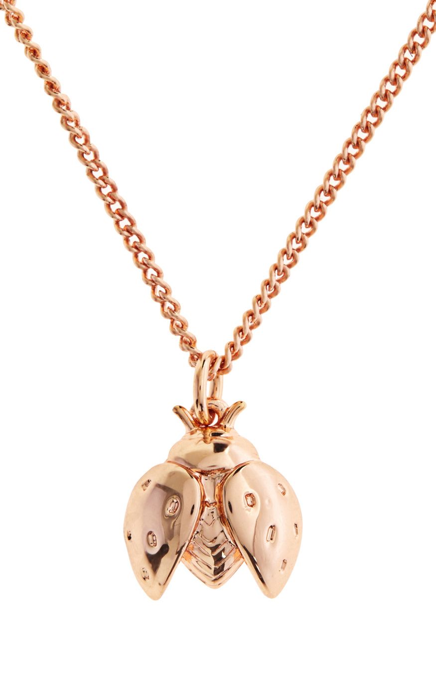 Karen Millen Ladybird Charm Pendant In Metallic – Lyst Intended For Most Recent Pink Ladybird Pendant Necklaces (View 9 of 25)